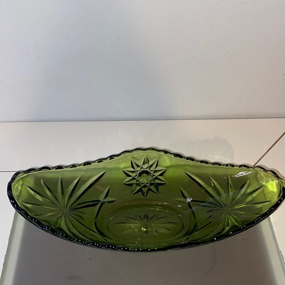 Emerald Green Anchor Hocking Star Of David Catchall 1960’s Decorative Candy Dish - Picture 3 of 12